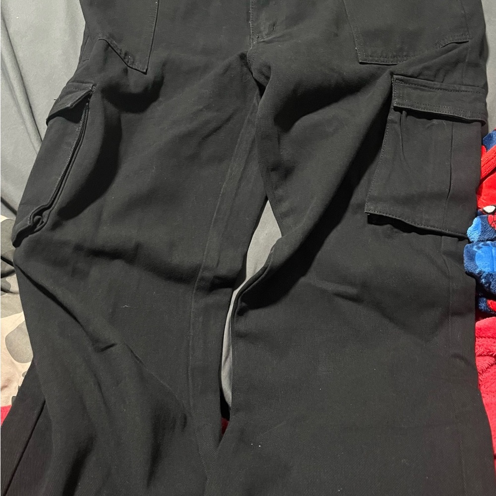 Womens black cargo jeans